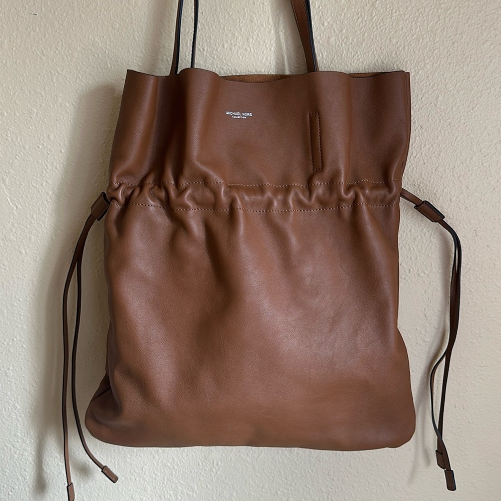 Michael Kors Collection Leather Salina Drawstring Bag And Wallet Tote NWT